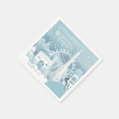 Serviette En Papier Hiver bleu glace à Paris (Coin)