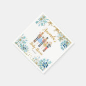 Serviette En Papier Hiver Blue Snowflake Nutcracker Papier Naples (Coin)