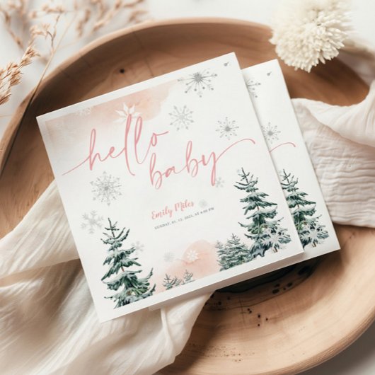 Serviette En Papier Hiver Bonjour bébé serviettes, Baby shower