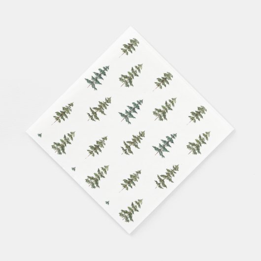 Serviette En Papier Hiver branché | Napkins Motif d'arbre de Noël (Coin)