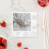 Serviette En Papier Hiver, Cône de pin, Flocons de neige (En situation)