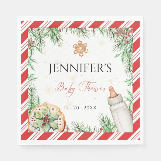 Serviette En Papier Hiver Cosy Baby shower neutre pour les hommes (Devant)