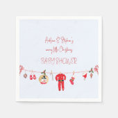Serviette En Papier Hiver Joyeux petit Noël Baby shower fille garçon (Devant)