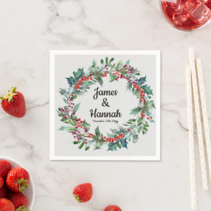 Serviette En Papier Hiver Mariage Réception Serviettes Fête Faveur