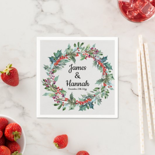 Serviette En Papier Hiver Mariage Réception Serviettes Fête Faveur (En situation)