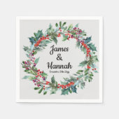 Serviette En Papier Hiver Mariage Réception Serviettes Fête Faveur (Devant)