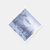 Serviette En Papier Hiver merveilleux brouillard épinette forêt neige (Coin)