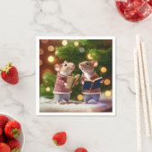 Serviette En Papier Hiver Mice chantent des chansons serviettes (En situation)