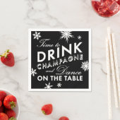 Serviette En Papier Hiver Napkin Le temps de boire du champagne (En situation)