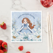 Serviette En Papier Hiver neige Red Haired Princess Anniversaire (En situation)