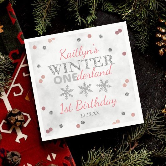 Serviette En Papier Hiver ONE derland 1er anniversaire