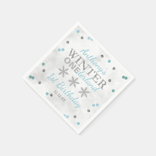 Serviette En Papier Hiver ONE derland 1er anniversaire (Coin)