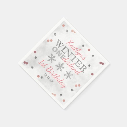 Serviette En Papier Hiver ONE derland 1er anniversaire (Coin)