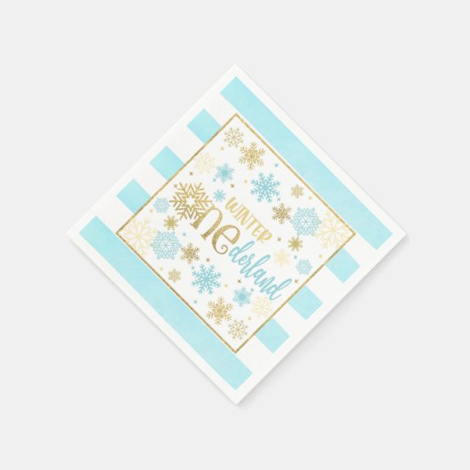 Serviette En Papier Hiver ONE derland Anniversaire Napkin - Garçon- BG (Coin)