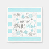 Serviette En Papier Hiver ONE derland Anniversaire Napkin - Garçon- BS (Devant)