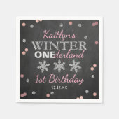 Serviette En Papier Hiver ONE derland Chalkboard 1er anniversaire (Devant)