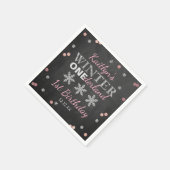Serviette En Papier Hiver ONE derland Chalkboard 1er anniversaire (Coin)