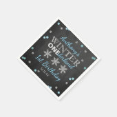 Serviette En Papier Hiver ONE derland Chalkboard 1er anniversaire (Coin)