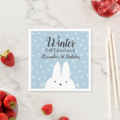 Serviette En Papier Hiver ONE derland Garçon 1er anniversaire bleu (En situation)