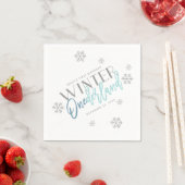 Serviette En Papier Hiver ONE derland Parties scintillant d'argent Ble (En situation)