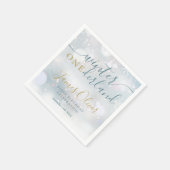 Serviette En Papier Hiver Onederland 1er anniversaire Bleu et or (Coin)