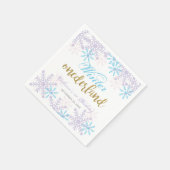 Serviette En Papier Hiver Onederland 1er anniversaire Lavande Bleue Ne (Coin)