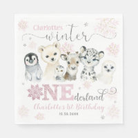 Hiver Onederland Animaux Arctiques Neige 1er Anniv
