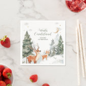 Serviette En Papier Hiver Onederland Animaux Première fête d'anniversa (En situation)