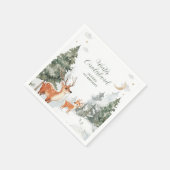 Serviette En Papier Hiver Onederland Animaux Première fête d'anniversa (Coin)