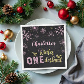 Serviette En Papier Hiver Onederland Anniversaire serviettes Snowflake