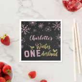 Serviette En Papier Hiver Onederland Anniversaire serviettes Snowflake (En situation)
