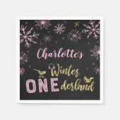 Serviette En Papier Hiver Onederland Anniversaire serviettes Snowflake (Devant)