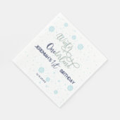 Serviette En Papier Hiver Onederland Boy Première fête d'anniversaire (Coin)