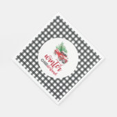 Serviette En Papier Hiver Onederland Camion rouge Premier anniversaire (Coin)