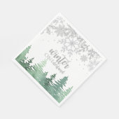 Serviette En Papier Hiver Onederland Flèches et arbres en argent (Coin)