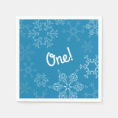 Serviette En Papier Hiver Onederland Flocon de neige 1ère fête d'anniv (Devant)