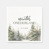 Serviette En Papier Hiver Onederland Premier anniversaire (Devant)