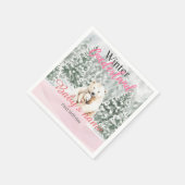 Serviette En Papier Hiver Onederland Premier anniversaire Ours Snowy F (Coin)