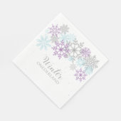 Serviette En Papier Hiver Onederland Premier anniversaire Purple Bleu (Coin)