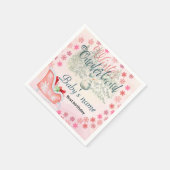 Serviette En Papier Hiver Onederland Premier anniversaire Snowman rose (Coin)