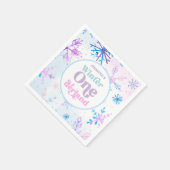 Serviette En Papier Hiver Onederland Snowflakes Fille Neige Anniversai (Coin)