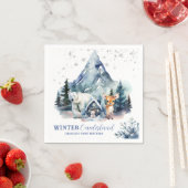 Serviette En Papier Hiver Onederland Whimsical Woodland 1er anniversai (En situation)