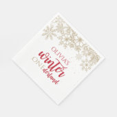 Serviette En Papier Hiver ONEdernald Red and Gold Snowflake Anniversai (Coin)