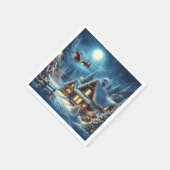 Serviette En Papier Hiver/Père Noël/Noël/Neige (Coin)