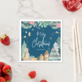 Serviette En Papier hiver scandinave 'Joyeux Noël' (En situation)