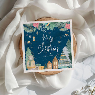Serviette En Papier hiver scandinave 'Joyeux Noël'