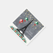 Serviette En Papier Hiver Tour Eiffel, Noël Balloons Nuit (Coin)