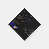 Serviette En Papier Hiver Wonderland Lumières Bleu et blanc Vacances (Coin)