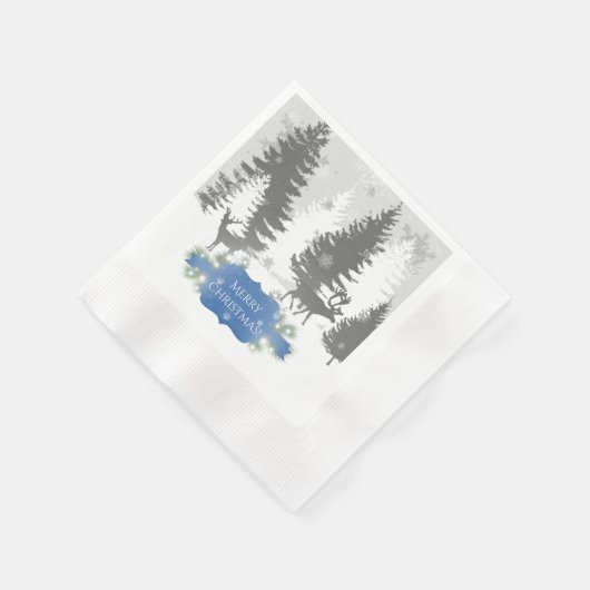 Serviette En Papier Hiver Wonderland Papier Napkin - Bleu (Coin)