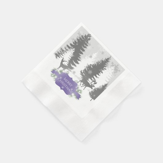 Serviette En Papier Hiver Wonderland Papier Napkin - violet (Coin)